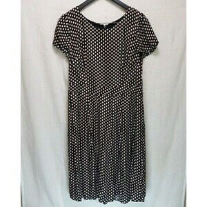 Talbots Black Diamond Geometric Print Fit & Flare Dress Lined Size 10